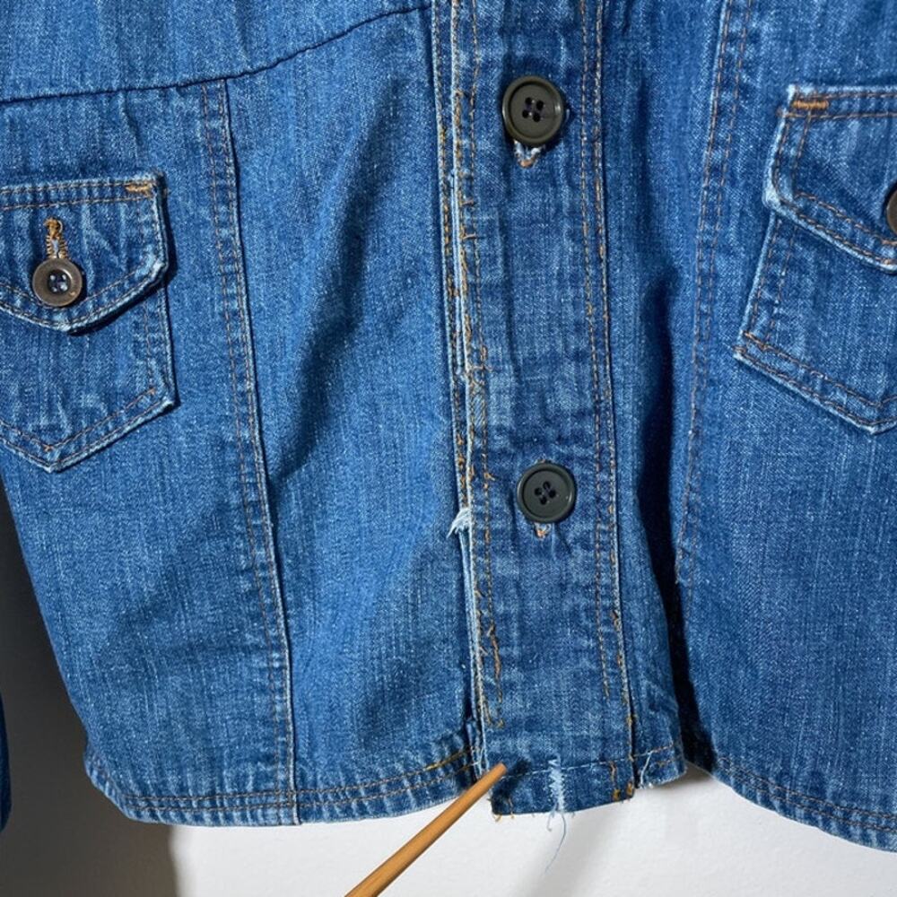 Vtg 1970's WRANGLER Blue Denim Quilt Jacket / Sz M / Button Up LUCCA MONNIE Boho - Picture 10 of 13